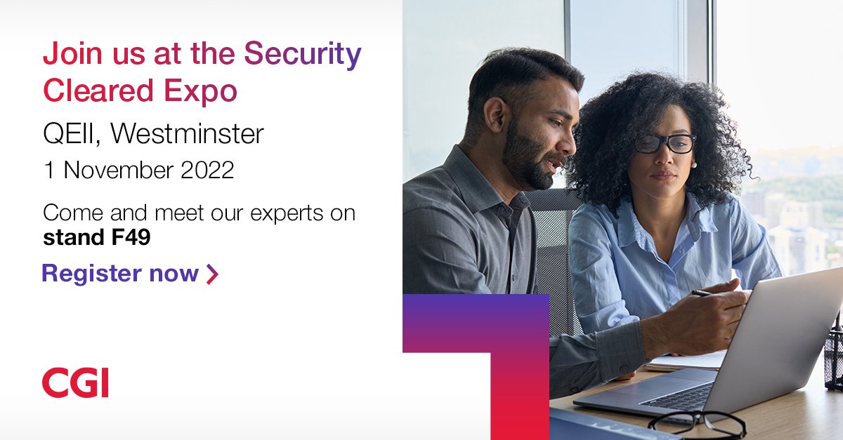 CGI_UKNEWS's tweet photo. #Defence military personnel trust rely on us for complex secure programmes. Could this be you? Meet us at the @SecurityCleared Expo https://t.co/1rhmEQyQwZ #SCExpo #ExperienceCGI #BePartOfOurStory https://t.co/K9noxwpMyo