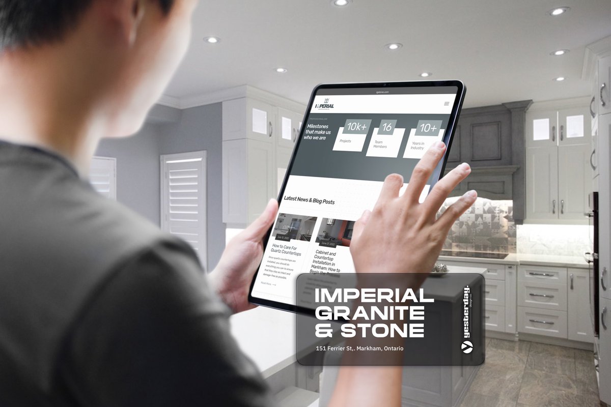 YesterdayLtd's tweet photo. Imperial Granite &amp; Stone is a premium fabricator for natural stone countertops located in Markham, Ontario.

Our full-service partnership includes an elevated brand identity system, immersive website design, SEO, social management, in-depth analytics dashboards and more. https://t.co/L0vI92ZSeI