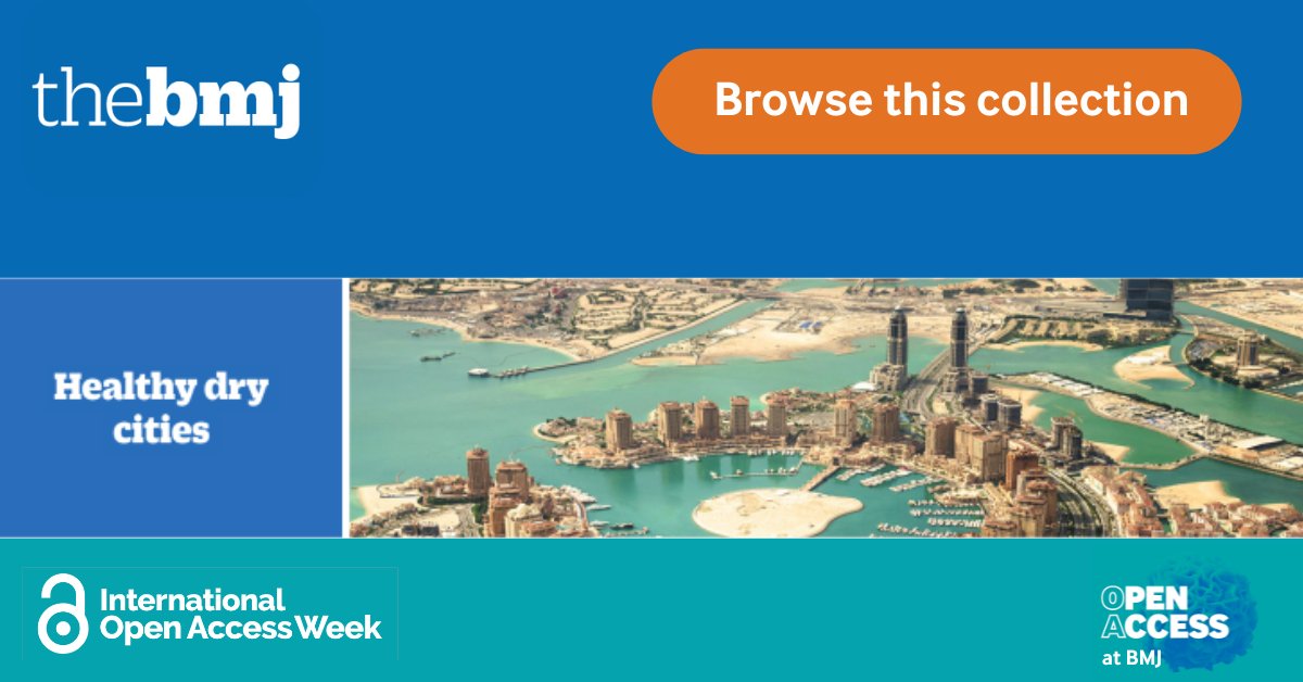 This #OAweek BMJ Journals are sharing knowledge through #openaccess to tackle the #climatecrisis. Read this collection from The BMJ on Healthy Dry Cities bit.ly/3SoxWVi