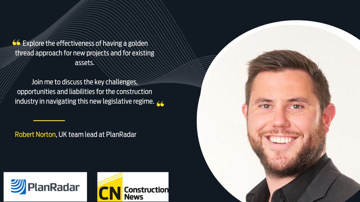 Exclusive webinar | Weaving the ‘golden thread’ into your projects Explore the effectiveness of technology and decision-making for construction projects with Robert Norton, UK team lead at @PlanRadarUK here bit.ly/3ylOtSK #constructionindustry #constructionnews