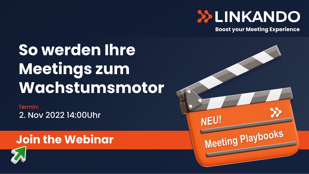 Linkando1's tweet photo. Am 02.11.2022 um 14:00 Uhr ist es soweit: Das Linkando Team stellt die neue #MeetingPlaybooks Funktionalität vor. 
https://t.co/gWoD6UfUix https://t.co/x61mJg1OFC