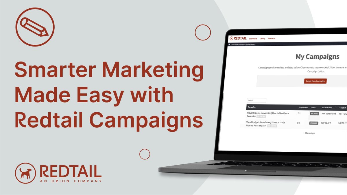 RedtailCRM's tweet photo. 📢 Introducing Redtail Campaigns 📢

Fresh, tailored content + “always-on” marketing automation technology = engaged clients and prospects + time and energy saved. Redtail Campaigns makes this marketing equation possible!

Learn more 👉 https://t.co/xcGej6xjGR https://t.co/GlNXUBQwFz