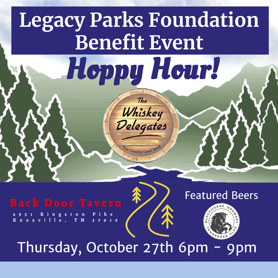 WhiskeyDelegate's tweet photo. Join us for Hoppy Hour @BackDoorTavern Thursday, October 27th, supporting @legacyparks Foundation.  We will be playing from 6-9 and @BlackhorseBrews  will be featuring their Legacy Parks Trail Ale Hazy IPA. 
Live music, good beer, an Eno Hammock raffle and more –  a great cause! https://t.co/jBWvOAghJK