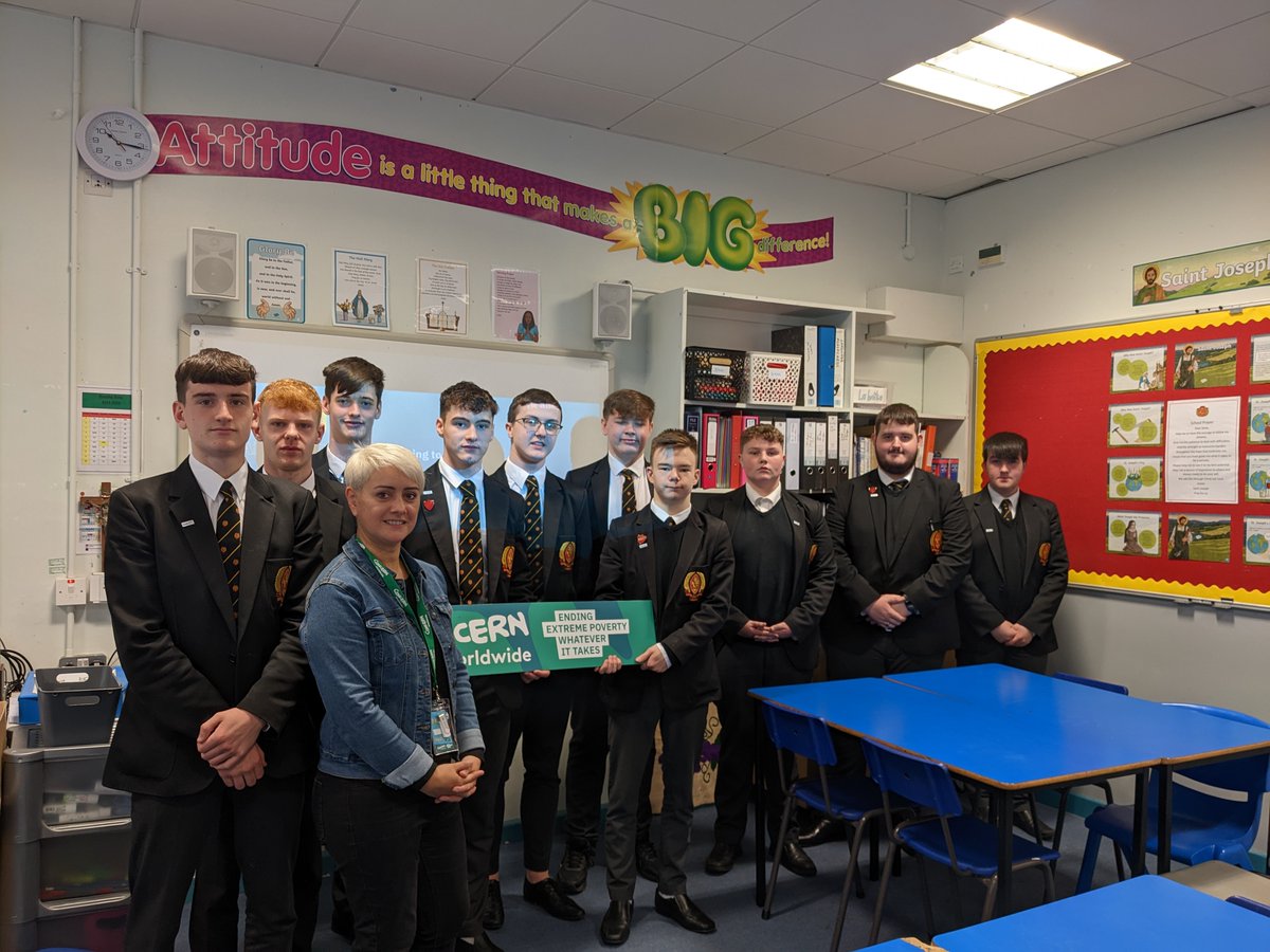 ConcernNI's tweet photo. An inspiring day at St Joseph's College, #Enniskillen with students who participated in our #ConcernFAST Youth Ambassador training. Thanks for supporting our work to help vulnerable communities facing food insecurity in #EastAfrica. https://t.co/qROTUE1AFL