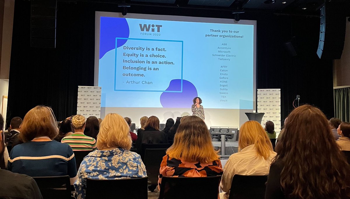 Perfect ending words for today’s #witforum2022 come from #DEI strategist Arthur Chan: #Diversity is a fact. #Equity is a choice. #Inclusion is an action. #Belonging is an outcome. 💪
What a great day, we are so happy to be a member in this network!

@womenintechfi #womenintechFI
