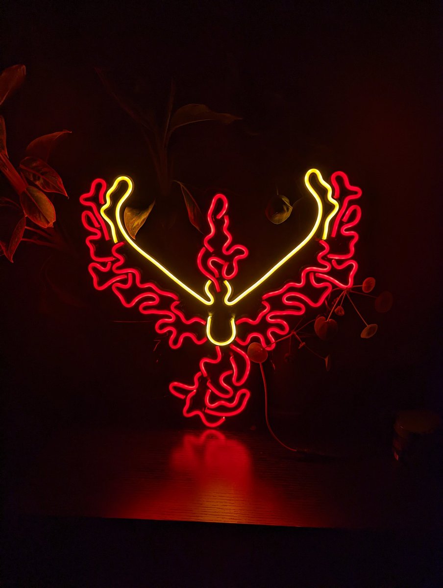 I made a Moltres neon sign out of LEDs!

#neon #neonlights #light #etsy #smallbusiness #vaporwave #fanart #pokemon #anime #gaming #art