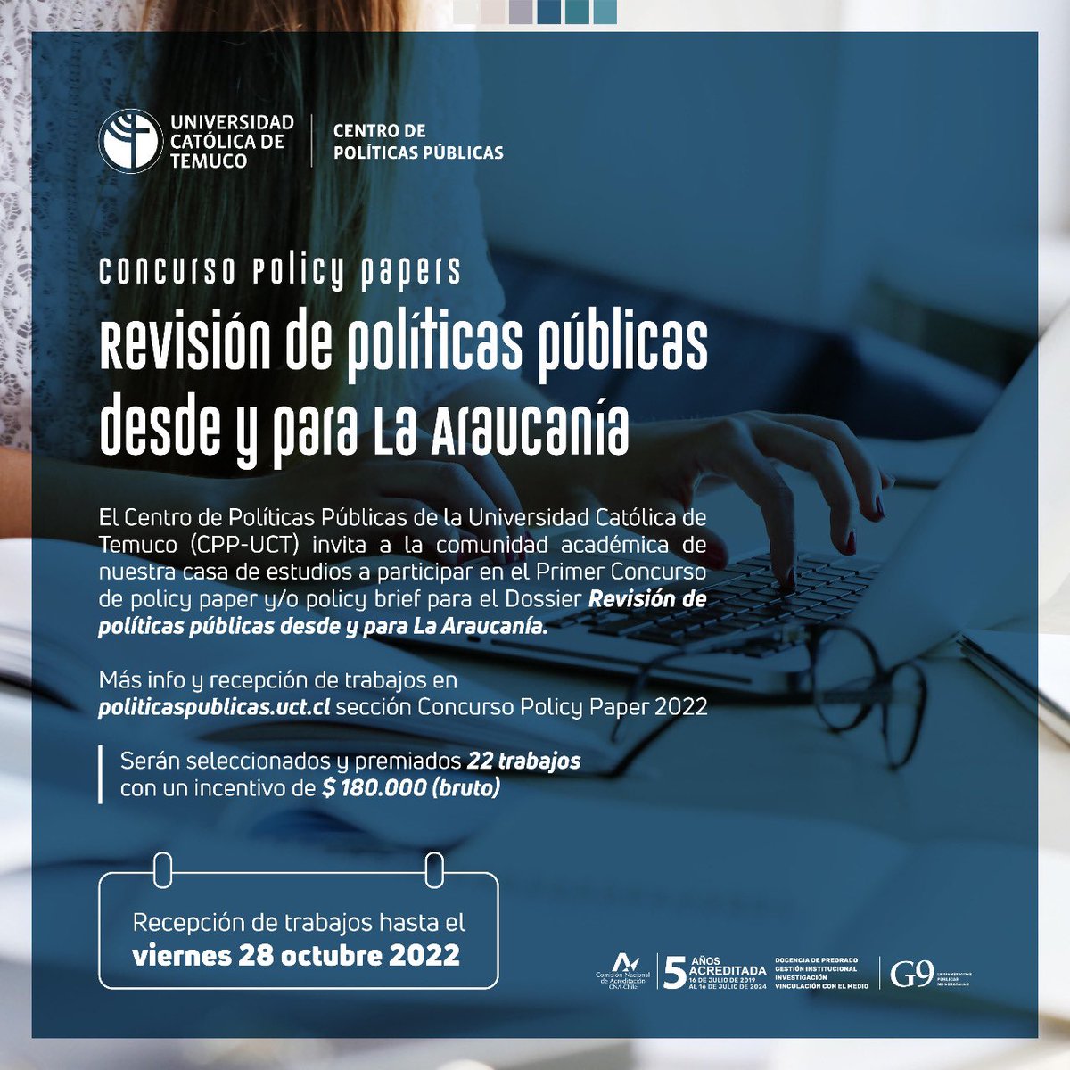 ¿Eres académico/a de la <a href="/uctemuco/">UC-Temuco</a> ?
Participa en el Primer concurso de ensayos y artículos (formato de policy paper o policy
brief) para el Dossier “Revisión de políticas públicas desde y para La Araucanía.🔵Sube tu documento hasta este viernes a través de n9.cl/o2l7a