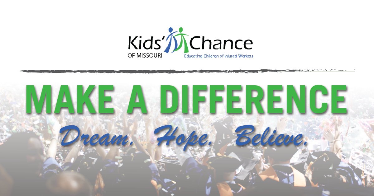 Kids’ Chance of Missouri is a not-for-profit organization that provides post-high school scholarships to children of Missouri workers killed or seriously injured on the job. Application deadline for the Spring Semester - October 30. mokidschance.org/scholarships