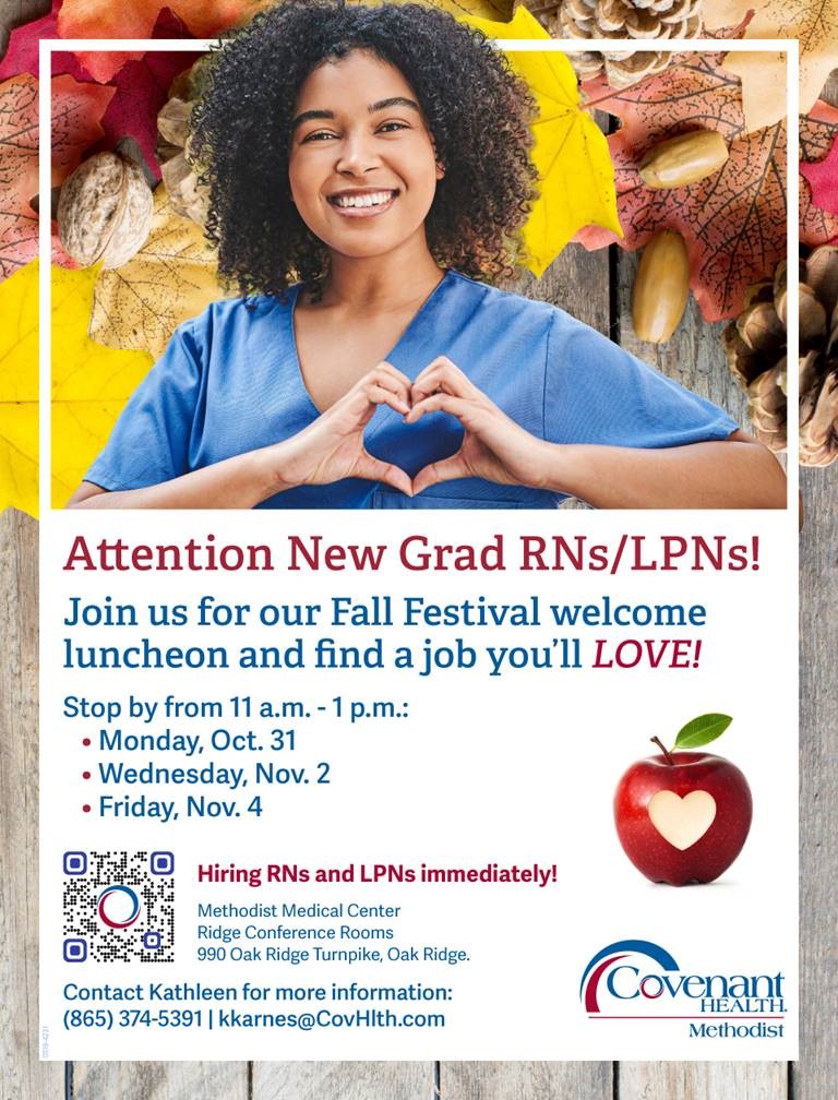 If you're a new grad RN or LPN that will be graduating in Winter 2022 or Spring 2023, come join us at Methodist Medical Center for our Fall Festival. We have three dates for you to attend, and find a job you'll LOVE. RSVP today to reserve your spot: bit.ly/3Dr0lpj
