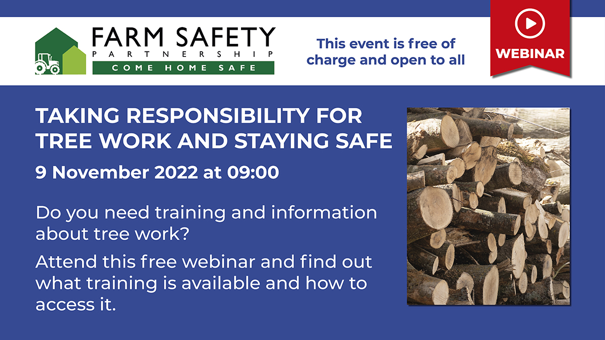TheNAAC's tweet photo. Do you need training and information about tree work? If so, put next Wednesday 9 November at 09:00 in your diary to come along to a free Farm Safety Partnership webinar. Join the meeting here: https://t.co/PrsUQd2bYQ https://t.co/f3wkuv5XrR