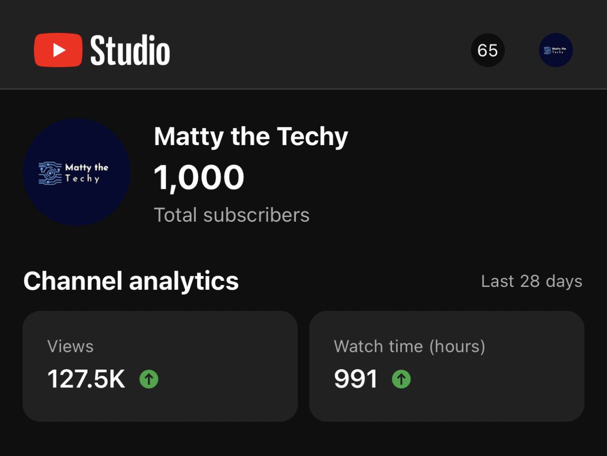 mattythetechy1's tweet image. Hit my 1k subs on YT! Not gotta get those Watch hours up and we are off to the races! #shorts #techshorts