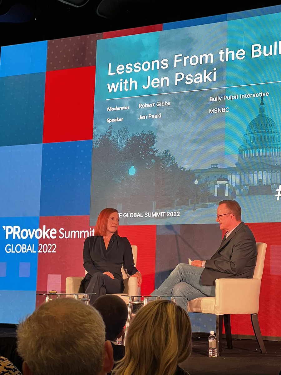Lessons from the Bully Pulpit with the 🐐<a href="/jrpsaki/">Jen Psaki</a> and <a href="/Robt_Gibbs/">Robert Gibbs</a> #PRovokeGlobal
