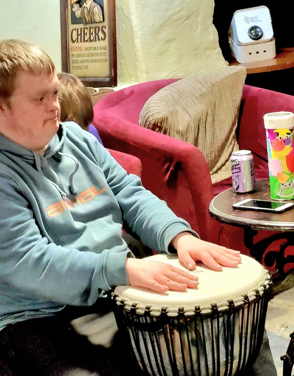 mencapcered's tweet photo. FUN EVENING AT cardigan Gateway #aberteifi for the drumming workshop. More workshops in the new year after our busy Christmas program. @mencapcered @mencap_charity @MencapCymru #ceredigion #castlecafe https://t.co/tw1F1hOYuE