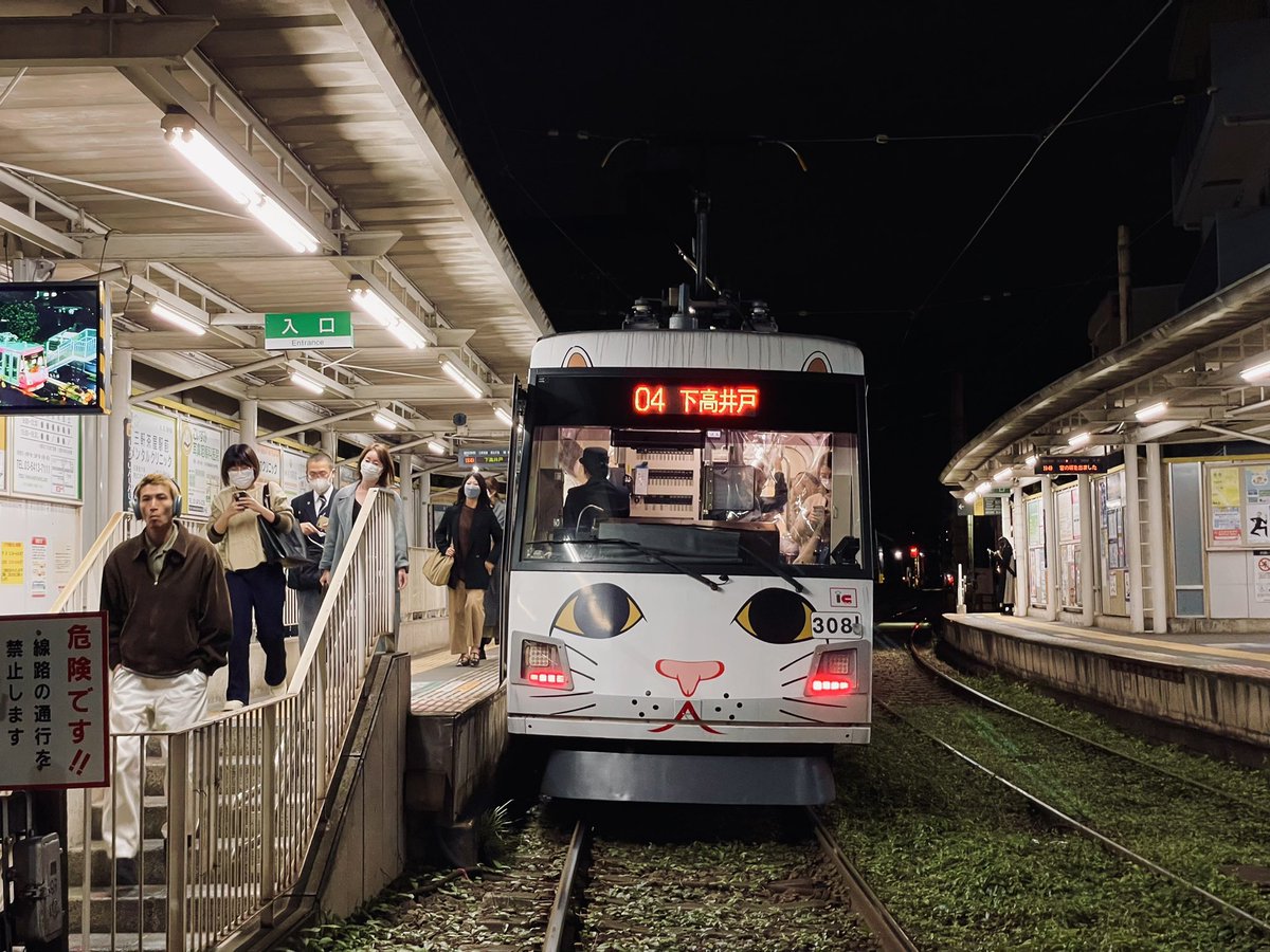 「行きと帰りで2回も招き猫電車を見た。いいことありそう。いいことあってくれ(切実)」|24のイラスト