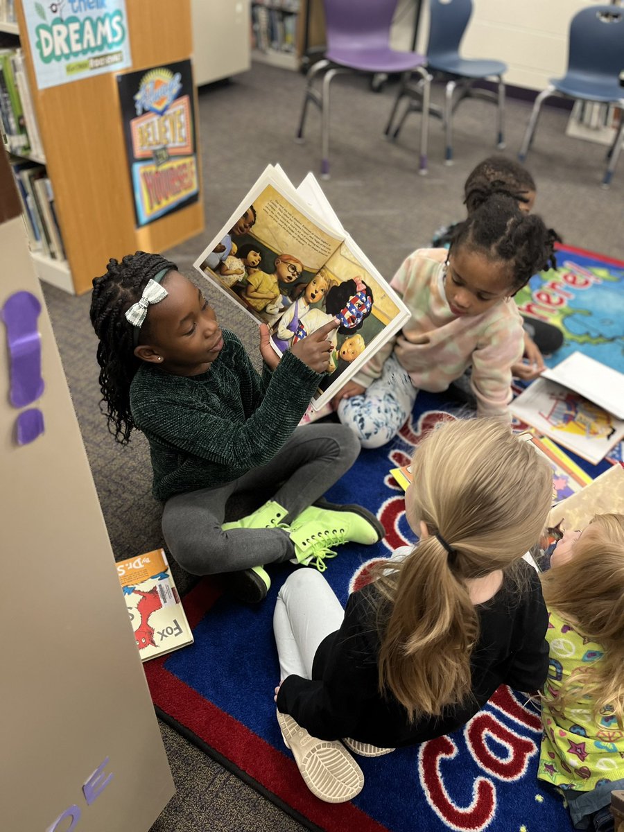 _mrsparsons's tweet photo. Future teacher? 🤗 We love library time! 💜 @Wildwood_Tweets https://t.co/VTc2WrNbVm
