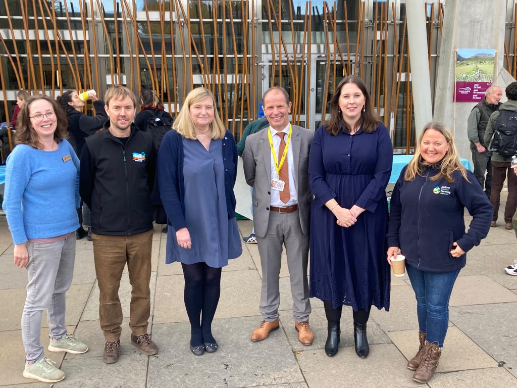SoilAssocScot's tweet photo. Jenny Minto MSP @jenni_minto Jim Fairlie MSP @JimFairlieLogie and Emma Roddick @Emma_Roddick also joined @DMcKaySA, @ScotCroftingFed and @NFFNUK to recognise the Good Food, Good Farming Scotland Day of Action: For #SmallFarms and #Crofts
#SupportSmallScale https://t.co/Q9uiOu23AM