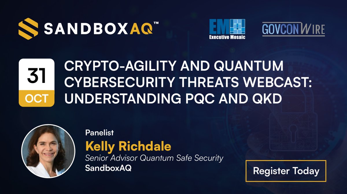 SandboxAQ's tweet image. Organizations need to be #cryptoagile to address emerging #quantumthreats. Join #SandboxAQ's @KellyRichdale as she shares how an integrated ecosystem of #PQC and #QKD solutions can make your organization more quantum-resistant. bit.ly/3rHHFee
#quantumtech #cybersecurity