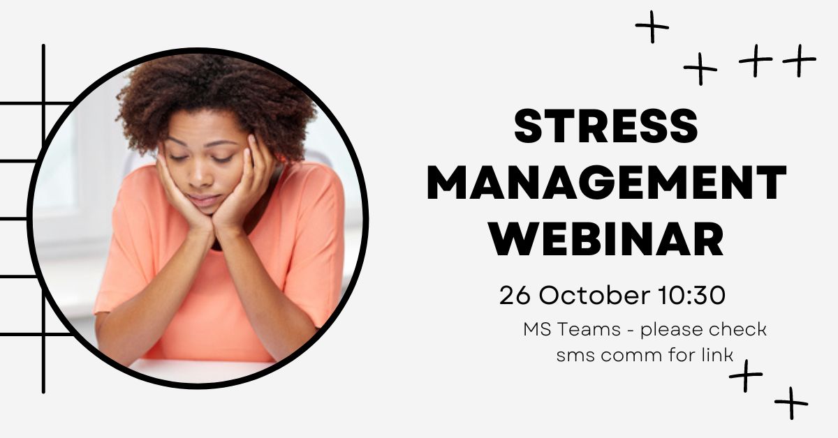Please attend the session from our #Student #Wellness on managing #stress  and #anxiety  on Wed, 26 Oct @ 10:30 on Teams. Please click here to join this helpful session: teams.microsoft.com/dl/launcher/la…