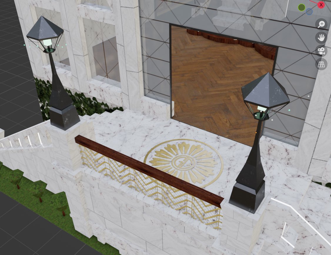 playgatsbygames's tweet photo. @SknyLou is putting the finishing touches on Gatsby’s Social Club… looking so fly! Can’t wait to deploy! 

What activities do you all want to see in the space @decentraland beyond musical performances? We are open to suggestions :) https://t.co/l4oberw9lz