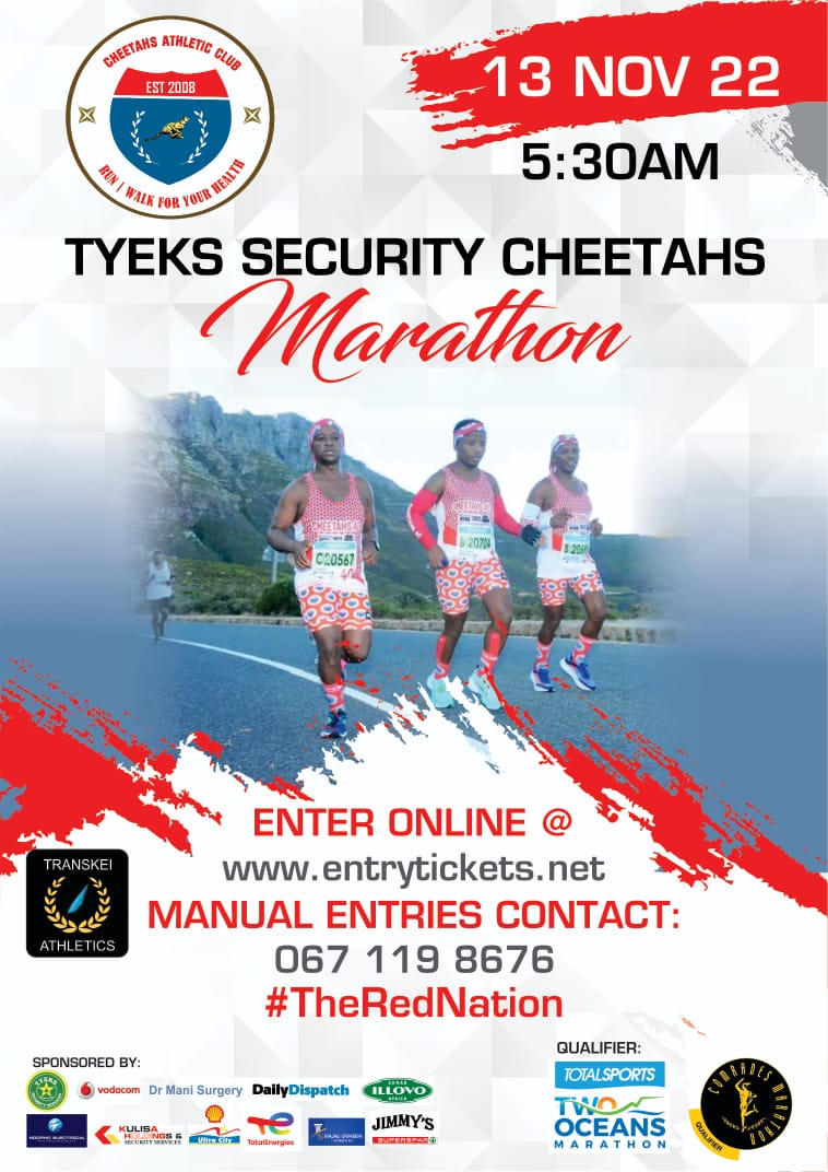 MarimaSipho's tweet photo. So this is an exciting one🕺🏽😀 First time running in Mthatha❤️ The target will be a 3:20 marathon time for me⌚️I hope to see and catch up with so many people on the day❤️
Sign up for this race and let's have a good time🙂 Follow @club_cheetahs for more details 📱 https://t.co/ZrKbIENVQx