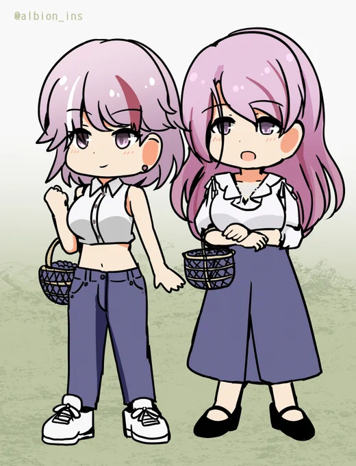 ガリバルディ姉妹_ブドウ狩りVerです!1h45m#艦これ版深夜の真剣お絵描き60分一本勝負#艦これ版真剣お絵描き60分一本勝負_20221025 