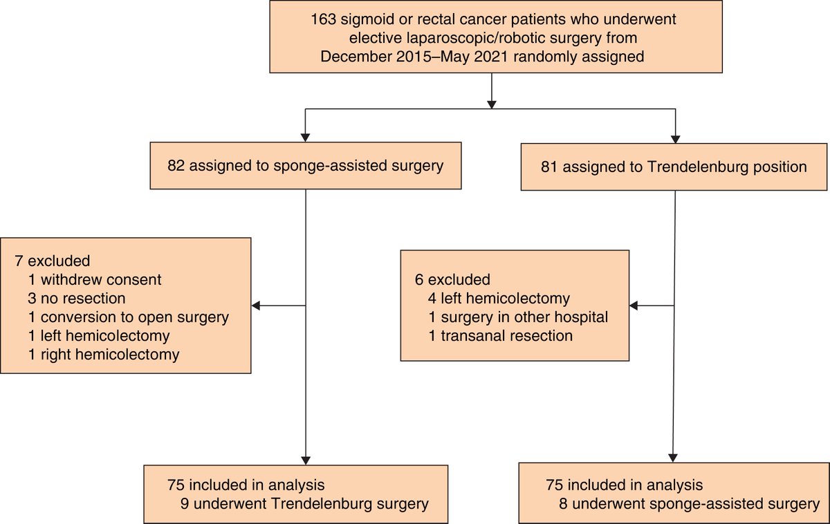 In November's BJS: SPONGE-assisted versus Trendelenburg position surgery in laparoscopic sigmoid and rectal cancer surgery (SPONGE trial): RCT academic.oup.com/bjs/article/10… @bplwijn @des_winter @ksoreide @MalinASund @evanscolorectal @nfmkok @paulo_sutt @robhinchliffe1 @young_bjs
