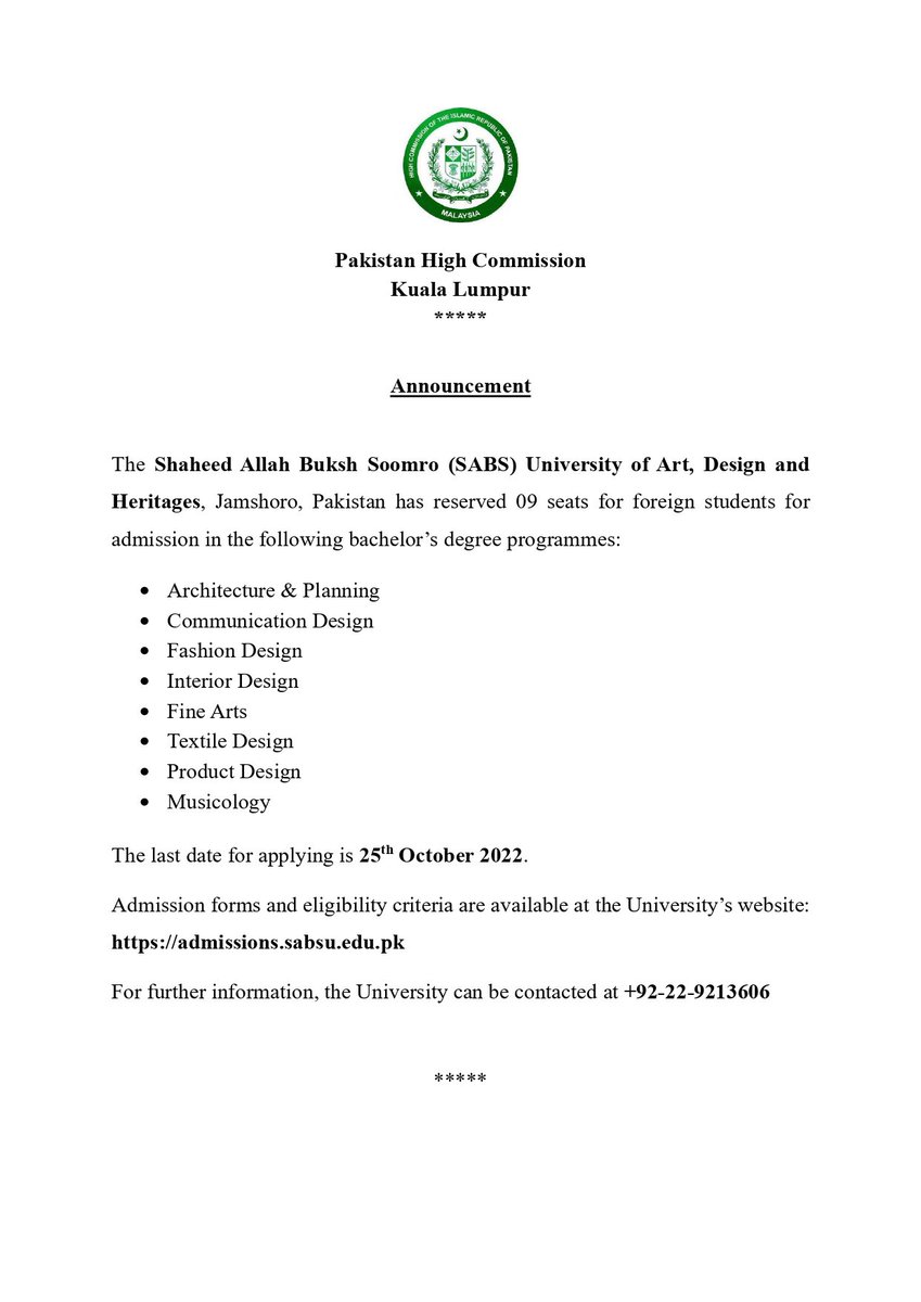 Pakistan High Commission Malaysia tweet media