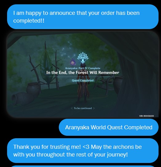 GregPiloting's tweet photo. #gregsproofs
- Aranyaka World Quest Completed
Thank you so much for trusting me!
May the archons be with you throughout your genshin journey!!♡♡ https://t.co/JAqB8WfypC