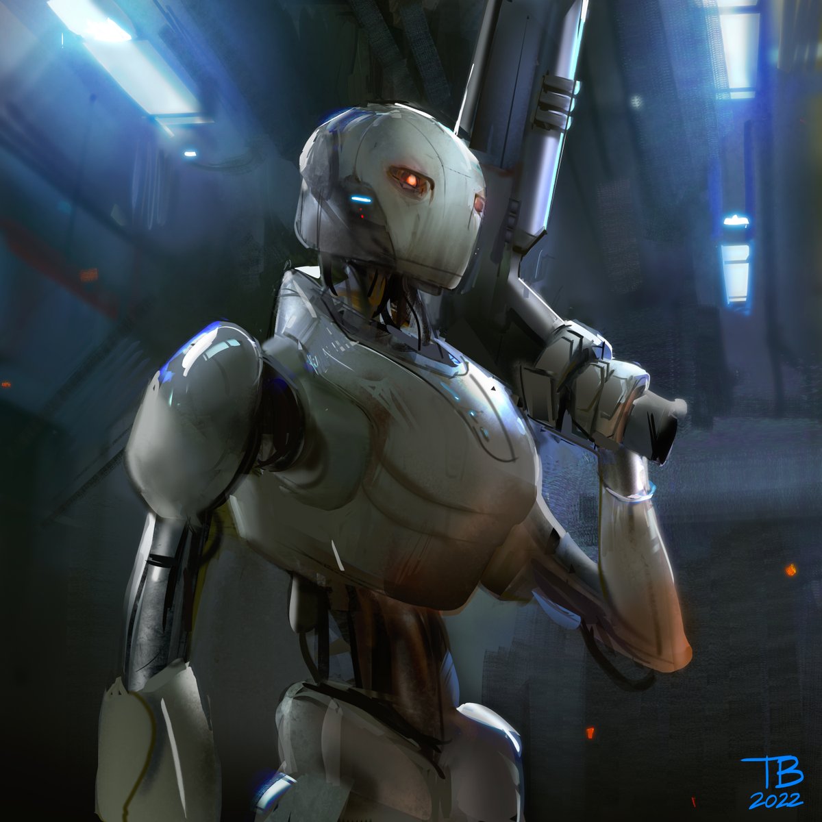 Human Mech Design Humanoid Mech Concept Art