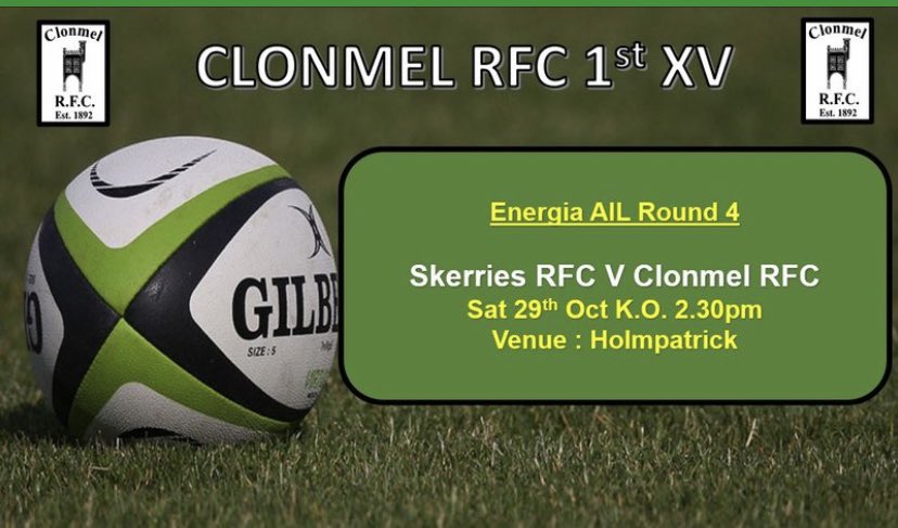 We’re back on the road this weekend as we head to @skerriesrugby for round 4 of the @IrishRugby @EnergiaEnergy #AllIrelandLeague KO on Saturday at 2.30pm in Holmpatrick. #PositiveEnergy