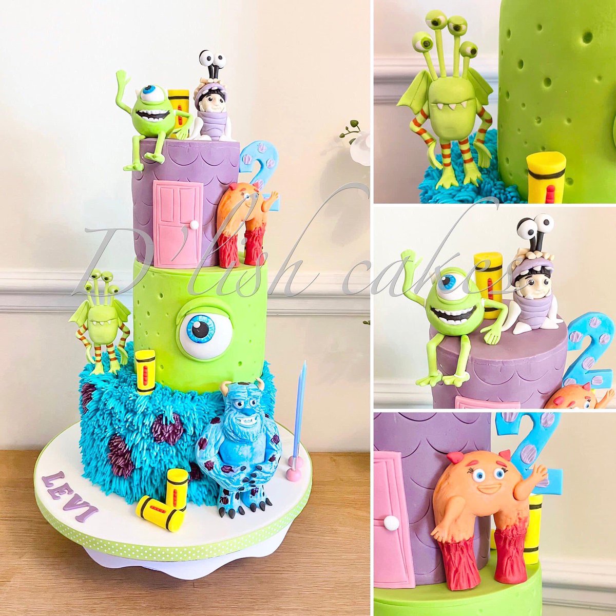3 tier monsters inc cake with handmade fondant characters <a href="/CakeandBakeShow/">The Cake & Bake Show</a> <a href="/CakeBossBuddy/">Buddy Valastro</a> #cake #Disney #WhatsApp #whatsappdown #love #Family #cute #beautiful