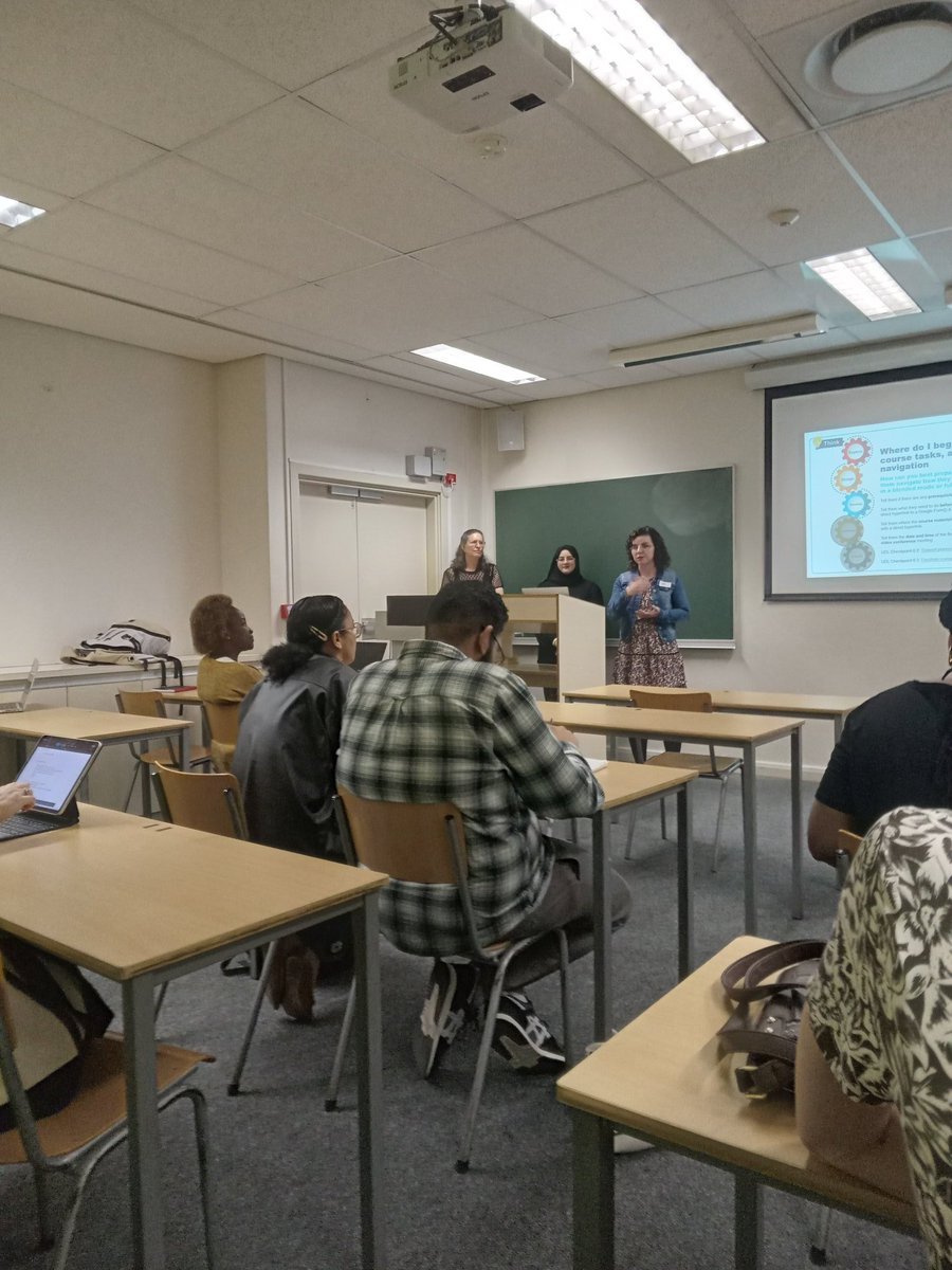 <a href="/CILT_UCT/">CILT at UCT</a> colleagues <a href="/laurenbutler_ct/">Lauren Butler</a> <a href="/WidadSirkhotte/">Widad Sirkhotte</a> <a href="/Nadine_Hamman/">Nadine Hamman</a> with <a href="/CherylHW/">Cheryl Hodgkinson-Williams</a> presenting useful ideas on 'Redesigning your course outline for diversity and equity' at #TLC2022