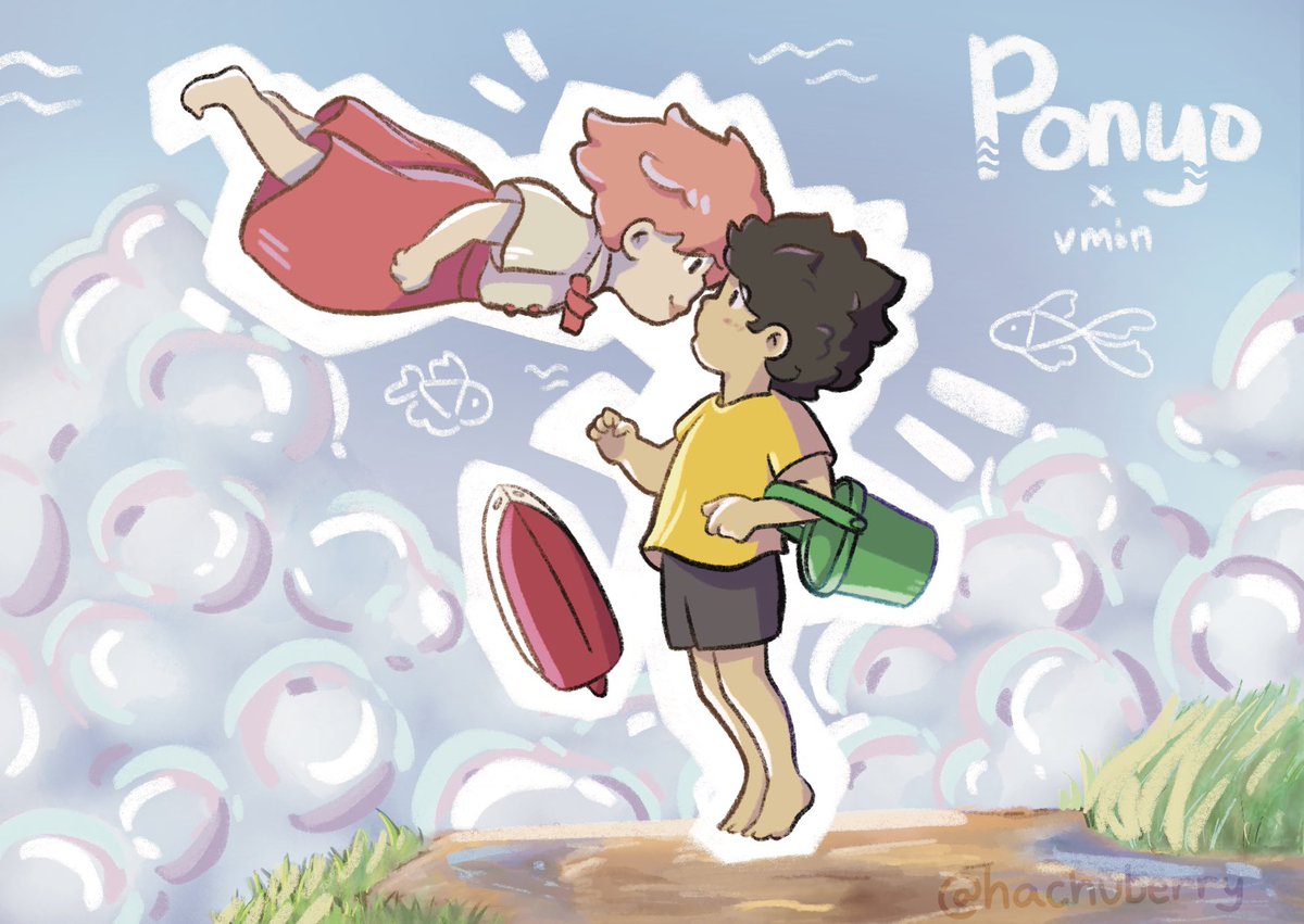 tokkihachan's tweet photo. all of my bts x ghibli arts
making pt.5 of namjin x howl as we speak

#btsfanart https://t.co/JJiyz74ArC