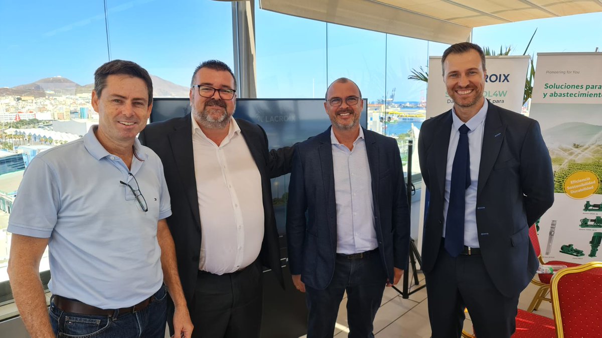 Elmasa_TA's tweet photo. Con objeto de conocer las últimas tendencias del sector, participamos en la Jornada sobre Digitalización y Sostenibilidad en el sector del Agua en Canarias. Organizada por @LACROIX_Group @Wilo_Group y @Danfoss_Iberia #Water #Agua #Desalación #Desalination #Depuración #Depuration https://t.co/qXntl4Vkwz