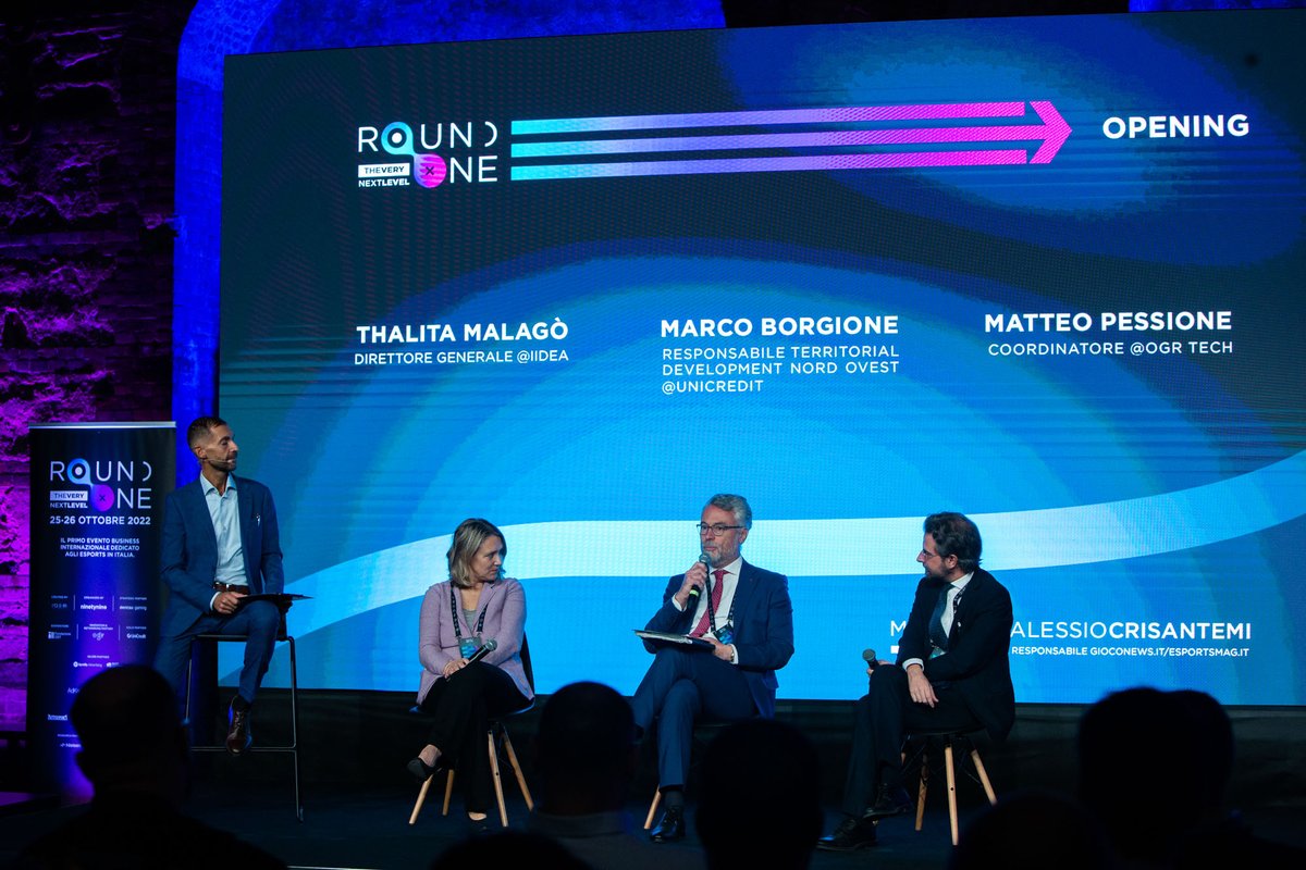 RoundOne_GG's tweet image. Parte Round One, l'evento business dedicato al mondo degli esports in Italia!

Durante le 2 giornate si alterneranno sul palco di @OgrTorino più di 35 speaker del panorama #eSports.

L’evento si è aperto con i saluti istituzionali di @IIDEAssociation, @UniCredit_IT e @OgrTorino.