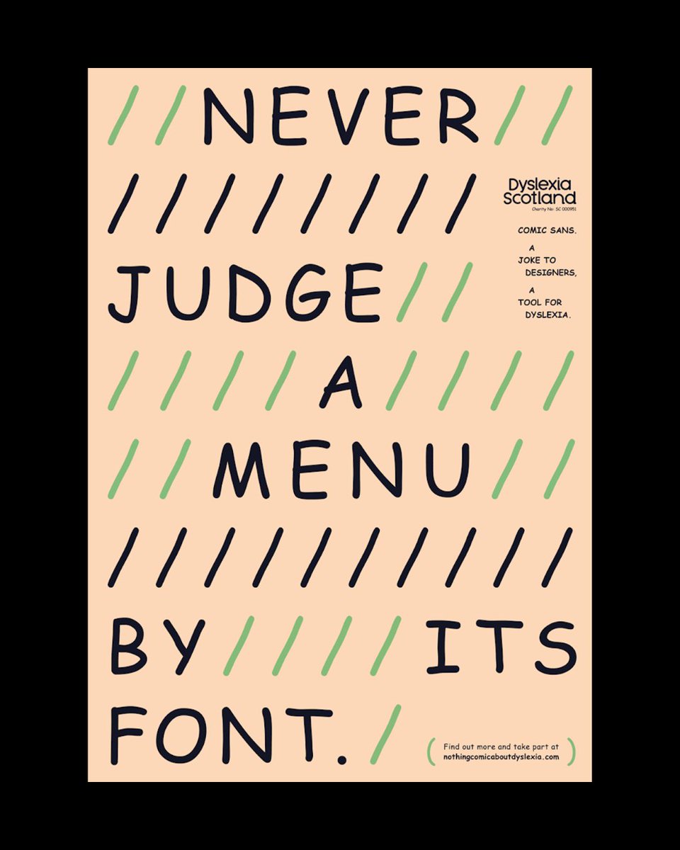 typeroom_eu's tweet photo. #comicsans is superpowered!
“Comic Sans has an undeniable strength: helping 780 million people around the world with dyslexia read better”
Dyslexia Scotland's campaign for design inclusivity
https://t.co/e7uWzpXhdk
#typography #typeface #typedesign #font #fontguide
#typeroom https://t.co/Oanu3LaWG2