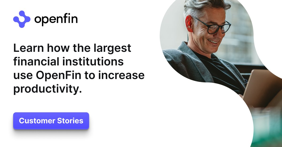 openfintech's tweet image. Learn how the largest global financial Institutions are using OpenFin&apos;s Workspace and developer platform to help their teams work smarter, faster, and more effectively.
#FinancialOS #ProductivitySoftware #OpenFinTech
bit.ly/3UR8jyE
