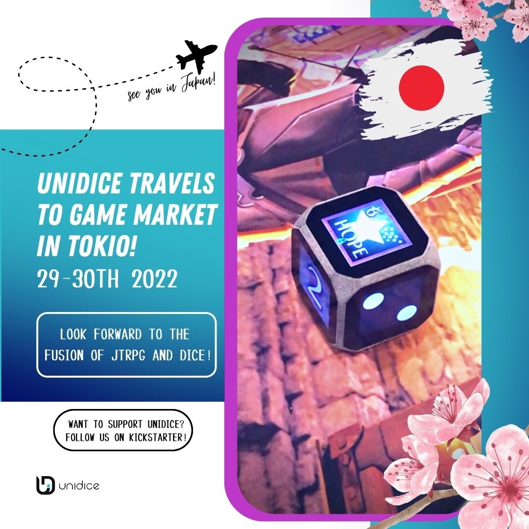 unidiceOriginal's tweet photo. Unidice travels to game market in Tokio-the TTRPG revolution has begun!✈️
#tokio #game #market #fair #convention #tokyo #ttrpg #ttrpgs #penandpaper #unidice #kickstarter #dmtool #croudfunding #dicemaker #diceset #dice #pathfinder #kickstarternews #würfel #würfelset #boardgame https://t.co/7zoJuRTfuX