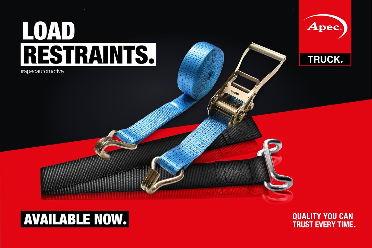 apecautomotive's tweet photo. Apec Truck Load Restraints are now available!
Tested under extreme pressure exceeding required standards to ensure a higher quality offering from a brand you can trust.
Manufactured to EN12195-2-2001 quality standards.
#APEC #Truck #LoadRestraints #NewToRange #QualityParts https://t.co/jMa9K7Brga