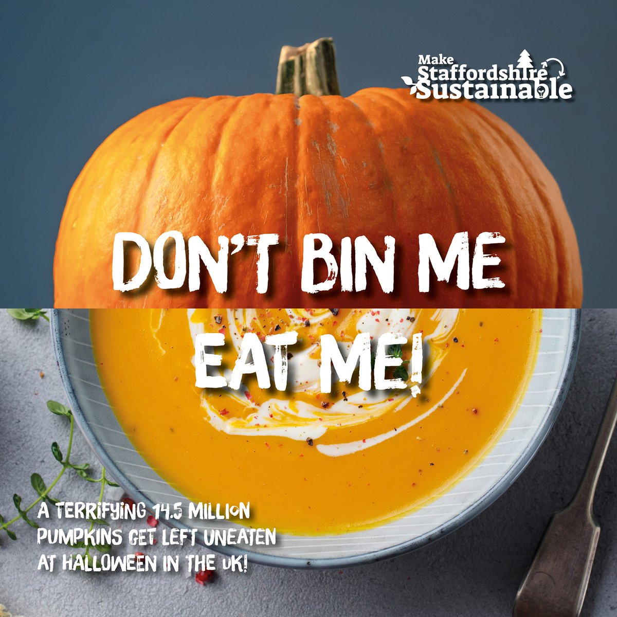 A terrifying 14.5 million pumpkins get left uneaten each year in the UK! 🎃

There are so many delicious pumpkin recipes that you can try to reduce your waste this Halloween. 
More info here: bit.ly/3Co3Xqs