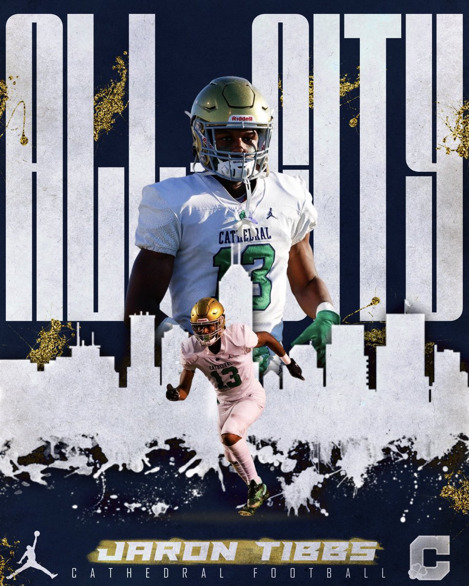 Congrats to @jarontibbs2023 on being named to the All-City Team ☘️🏈