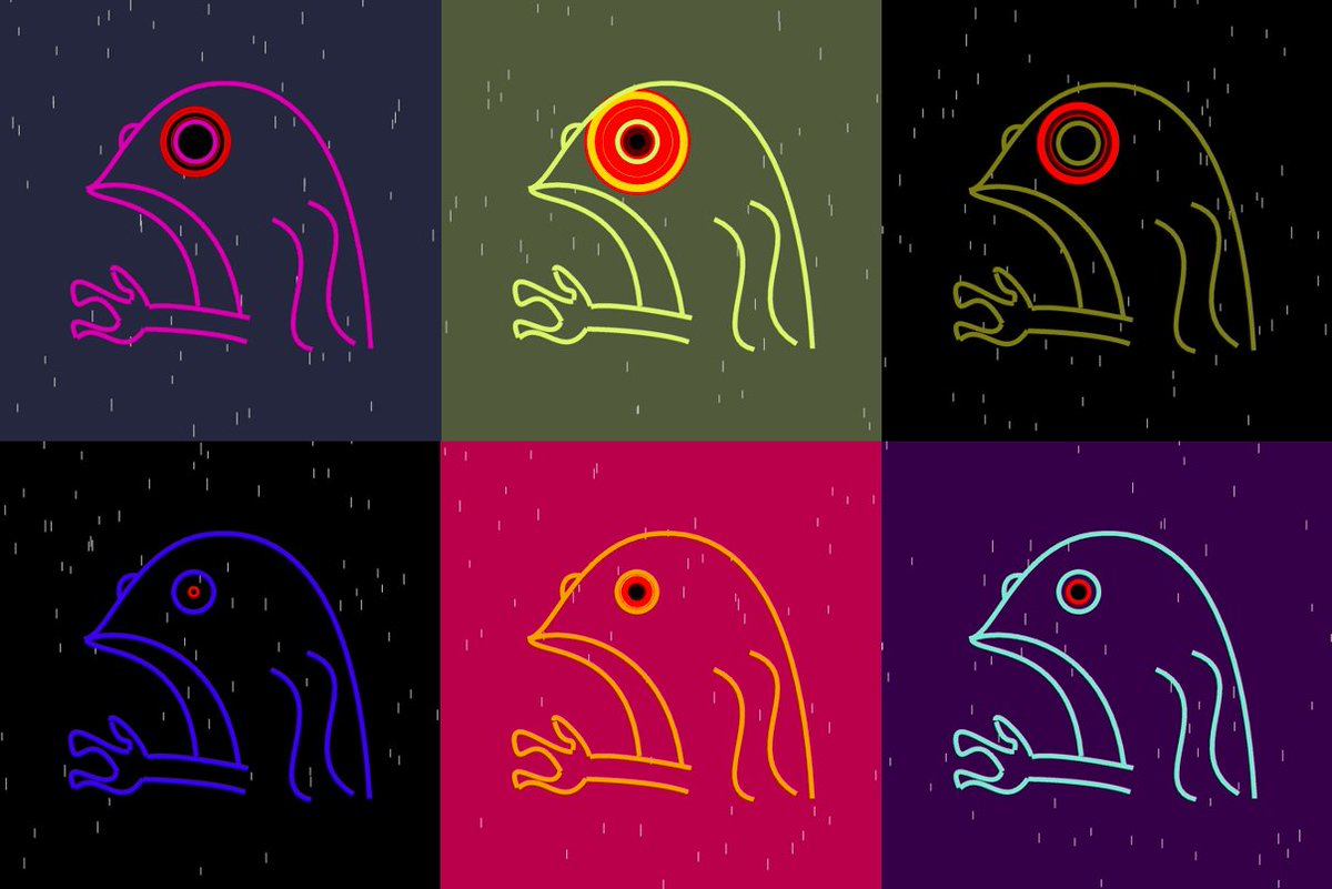 Gekomaru Rain series🐸☔️
I've added more patterns!

Gekomaru レインシリーズ
パターン増やしてリストしました！

#NFT #NFTArt #Digitalart #programming