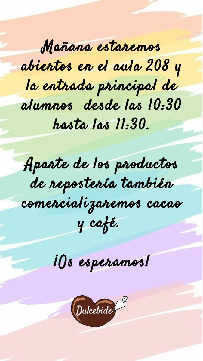 dulcebide's tweet photo. Te esperamos mañana, no te lo pierdas.☺️ https://t.co/nP6NmOt9WK