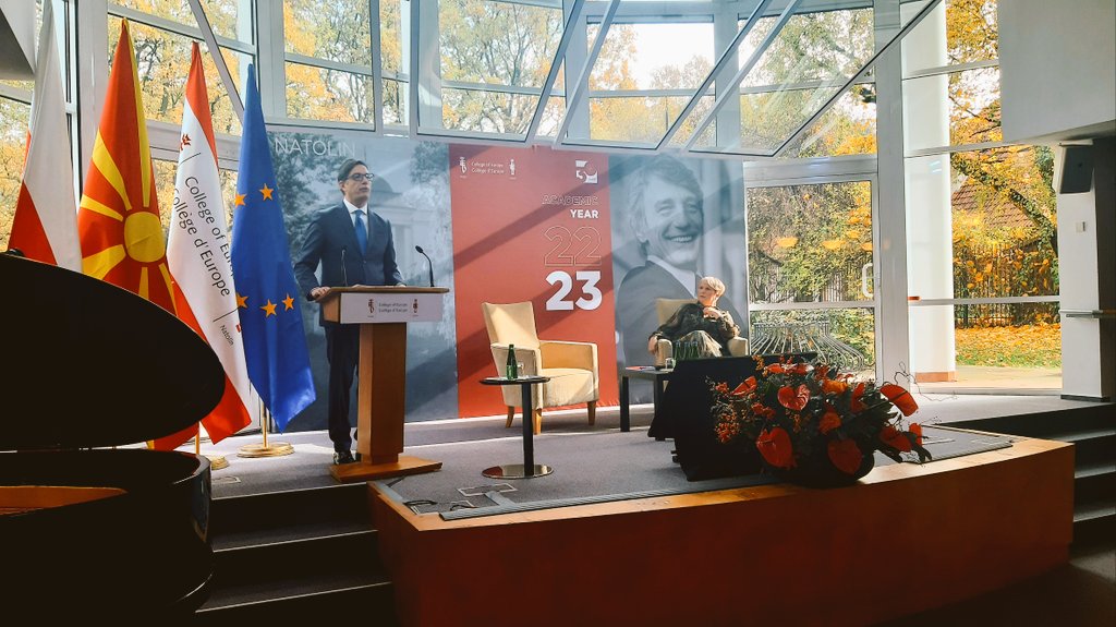 coenatolin's tweet photo. We are celebrating today at Natolin the official Opening Ceremony of the Academic Year 2022-2023!

It is our great honour to host as keynote speaker the President of the Republic of North Macedonia Mr Stevo Pendarovski @SPendarovski! https://t.co/YQswSAOc3s