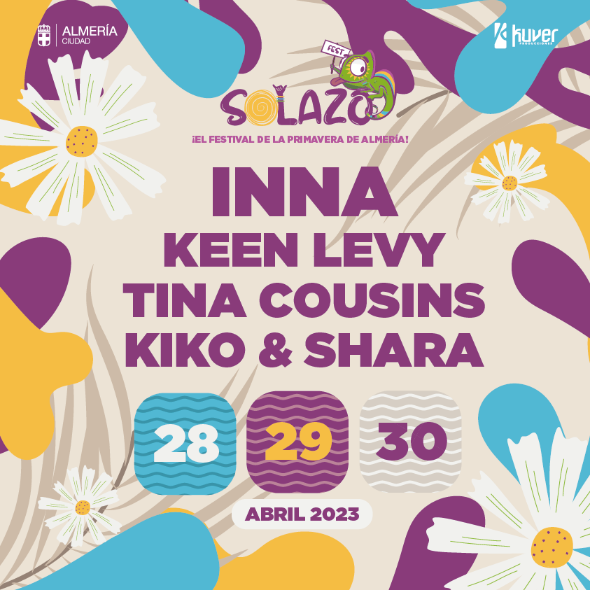 Culturalmeria's tweet photo. 😎 Aquí tenéis el cartel completo de las primera confirmaciones para ☀ @SOLAZOfest.

@WindCruz #SolazoFest https://t.co/j3MHGpuYG4