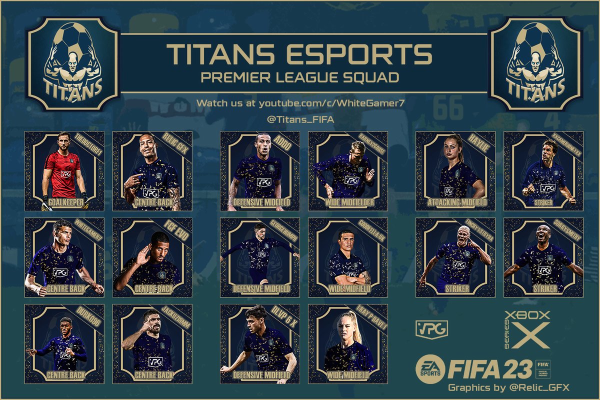 Our squad list for our <a href="/OfficialVPG/">Virtual Pro Gaming</a> Premier League season that kicks off tonight.
Good luck to all the teams in the league. You can watch our games at youtube.com/c/WhiteGamer7