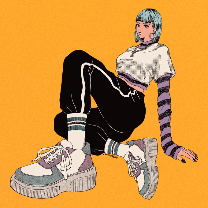 スニーカーが似合う女の子と、スニーカーを描くときのポイント👟
#靴の描き方tips
#みえイラスト 