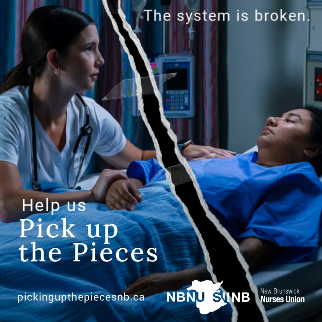 NBNU_SIINB's tweet photo. 1/2... New Brunswick nurses are on the frontlines of our healthcare system, but they are at their breaking point. They navigate a broken system in crisis while providing the best solutions and care they can. https://t.co/r6JjiBvDqL