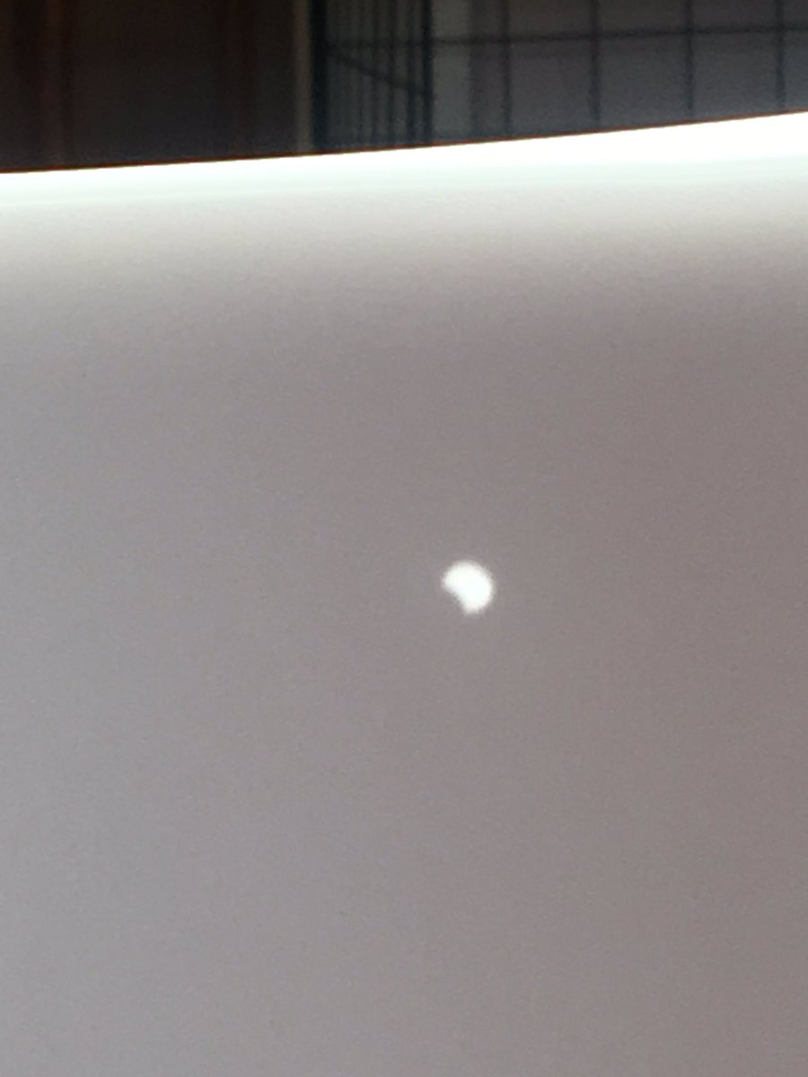Emskinator's tweet photo. Imogen was very excited that our pinhole projector worked for the partial eclipse today! 🌚 🌙 https://t.co/Hzxed2mDNN