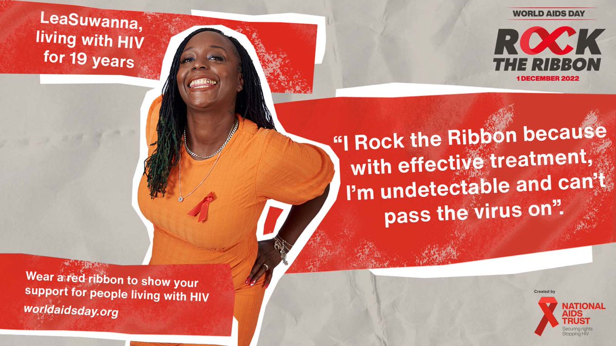 Order your fundraising pack for #WorldAIDSDay 2022 today and make sure it arrives before December 1st!🔻 worldaidsday.org/order/ This year, @KhadijahGriffi1 rocks the ribbon to spread the message about U=U. Whatever your reason, #RockTheRibbon with us!